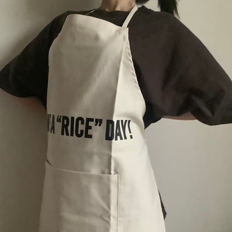 🌸新発売　　ADULT APRON #24  "HAVE A “RICE” DAY"