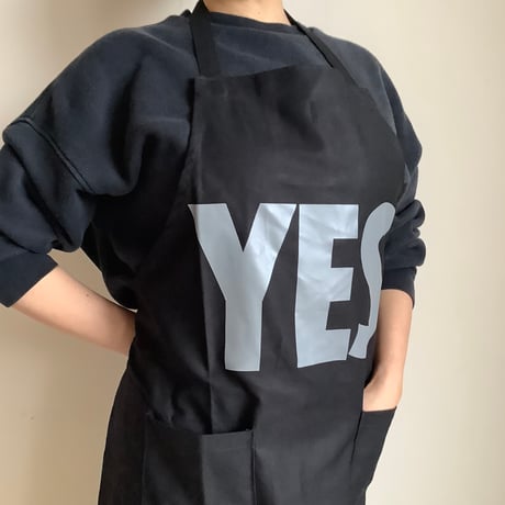 WPABLK1  DAY USE W POCKET  APRON   “YES”(BLACKCOLOR  )※裏にNO THANKYOUのプリント