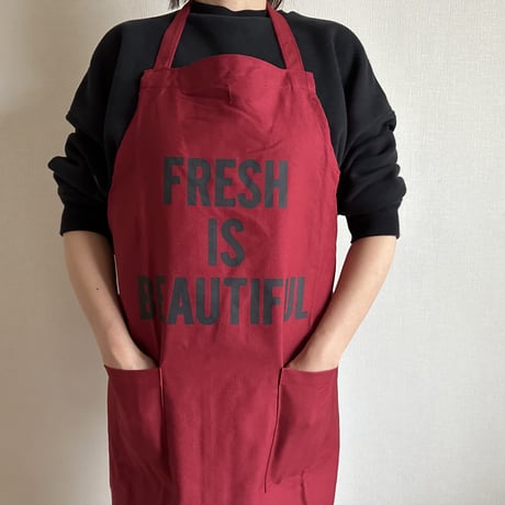 WPABD4 DAY USE W POCKET  APRON   “FRESH IS BEAUTIFUL””※正面に二つのポケットがございます。BOADEAUX   COLOR