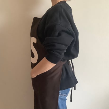 DR(DB)1 ADULT APRON  “YES” ※生成りロゴ　“DARK BROWN COLOR
