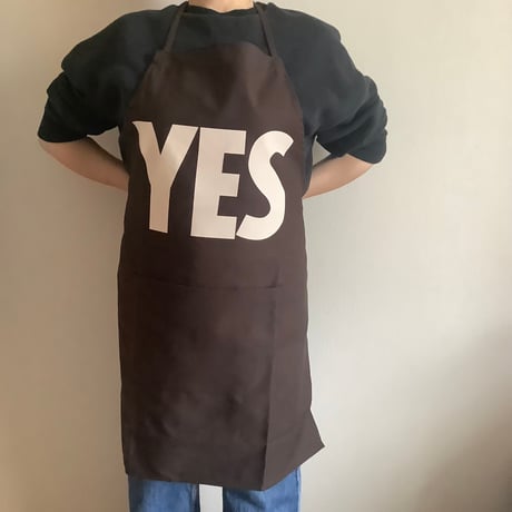 DR(DB)1 ADULT APRON  “YES” ※生成りロゴ　“DARK BROWN COLOR