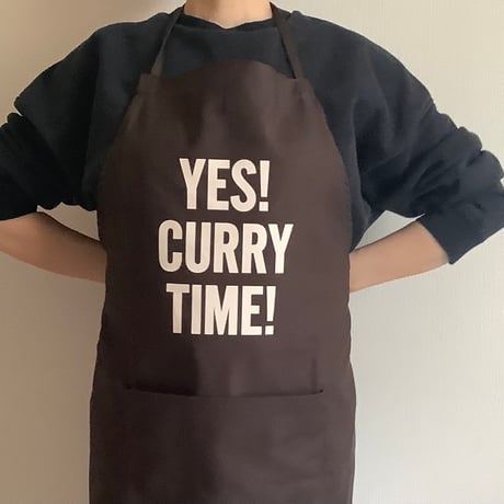 DR(DB)3 “YES！CURRY TIME！“APRON (生成りロゴ)  DARK BROWN COLOR