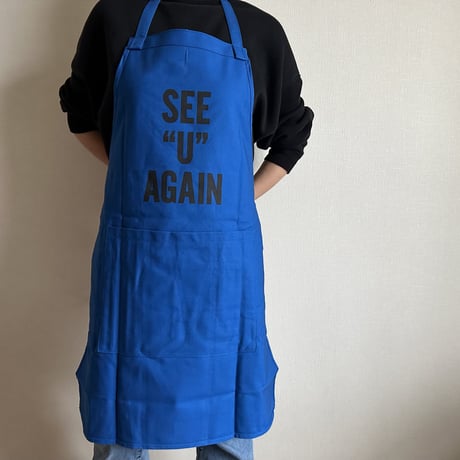 DRVBLU4 REVERSIBLE  APRON“MEAT”HAPPY/SEE  YOU AGAIN(リバーシブルエプロン)