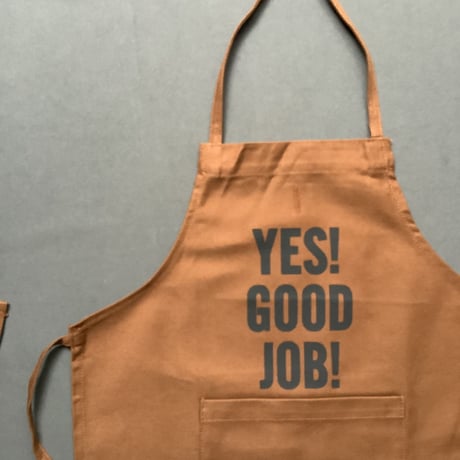 👶DRESSSEN BKDBR1 BABY KIDS APRON YES！ GOOD   JOB！(ベイビーキッズエプロンです。)  ※BROWN  COLOR