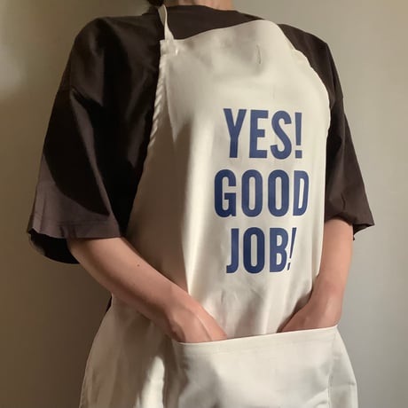 🌸[新発売] ADULT APRON #31 "YES!  GOOD  JOB！“ ネイビー色ロゴ