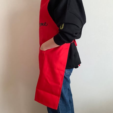 DR(RD)3 ”welcome“ APRON  RED COLOR