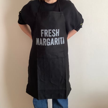 ADULT APRON  DR(BLK)7  ”FRESH MARGARITA“ BLACK COLOR ※GREYロゴ