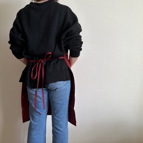 WPABD5  DAY USE W POCKET  APRON   “EGG、TOMATO AND MILK””※正面に二つのポケットがございます。BOADEAUX(ボルドー)