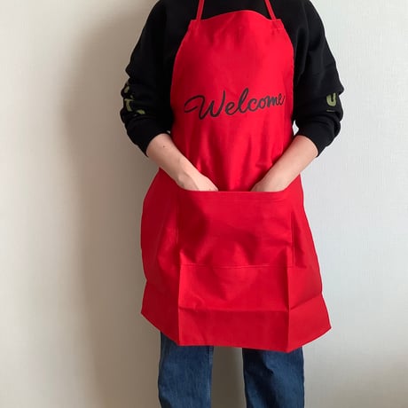 DR(RD)3 ”welcome“ APRON  RED COLOR