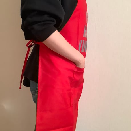 DR(RD)8 ”YES“! HAPPY VINTAGE！”APRON   RED COLOR  ※グレー色ロゴ