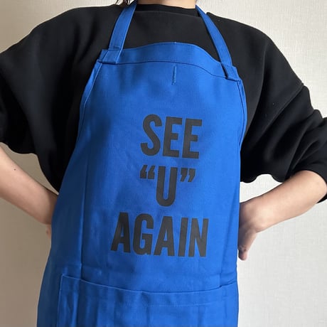 DRVBLU4 REVERSIBLE  APRON“MEAT”HAPPY/SEE  YOU AGAIN(リバーシブルエプロン)