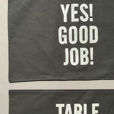REVERSIBLE PLACE MAT REVMBK11   “YES！GOOD JOB！/TABLE ON SMILE (BLACK  COLOR)