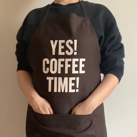 DR(DB)4“YES！COFFEE TIME！“APRON (生成りロゴ)  DARK BROWN COLOR