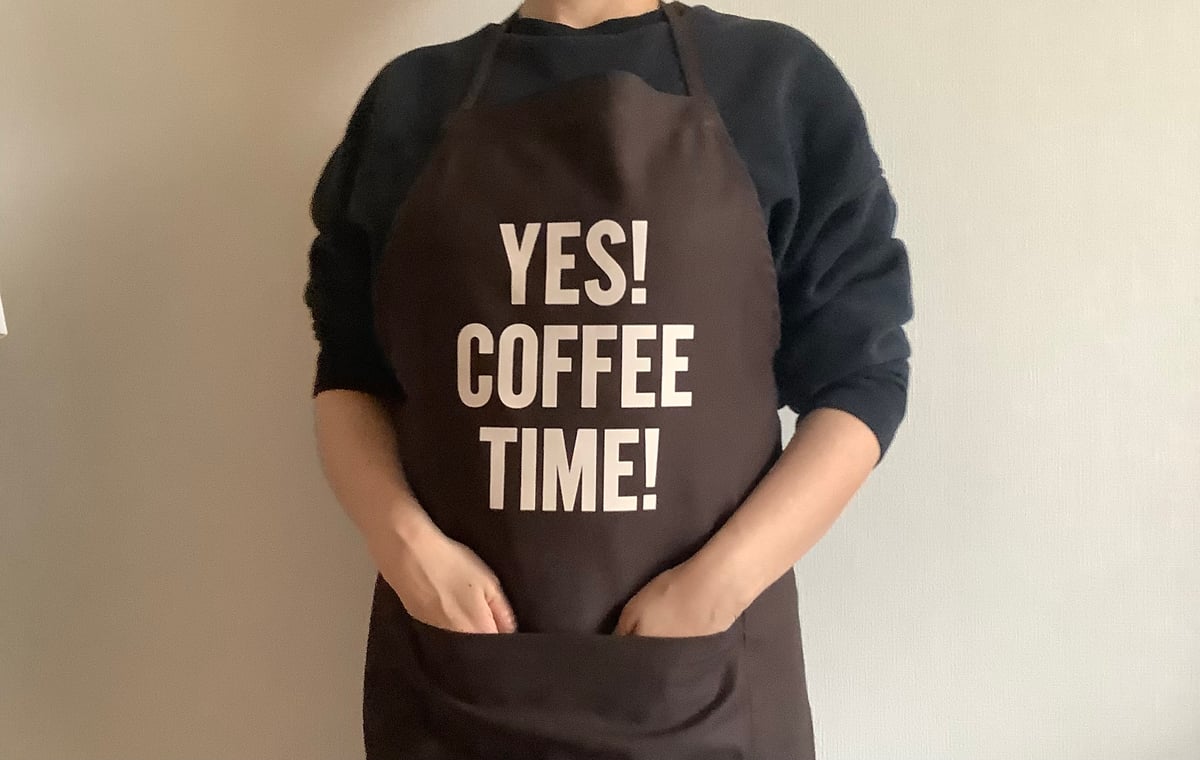 DRESSSEN ドレスセン エプロン ブラック 🌸[新発売]DRESSSEN DR(DB)4”“YES！COFFEE TIME！“APRON