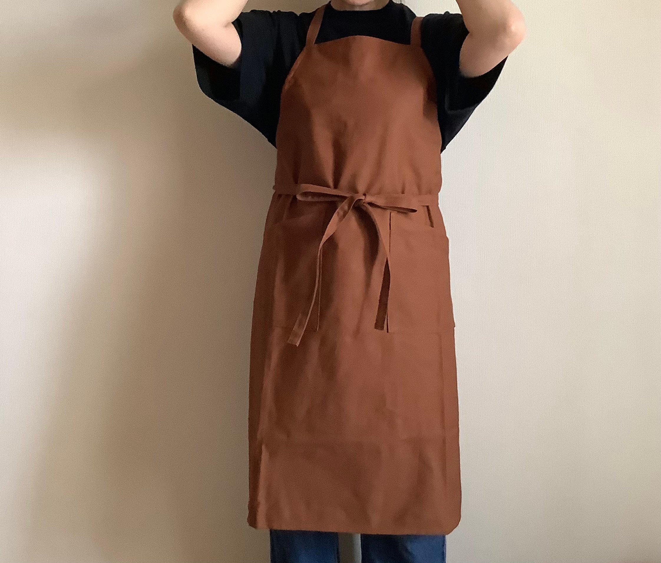 DRESSSENエプロン 新型] NEW X–STYLE APRON (BROWN COLOR)※背中でクロスさせて着