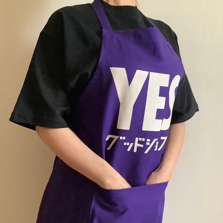 DRESSSEN  DRVPU6 REVERSIBLE  APRON“YESグッドジョブ/ イエス　グッド　ジョブ ” PURPLE  COLOR