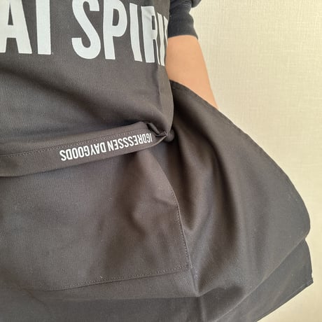 ADULT APRON  DR(BLK)6  ”SAMURAI SPIRIT “ BLACK COLOR ※GREYロゴ