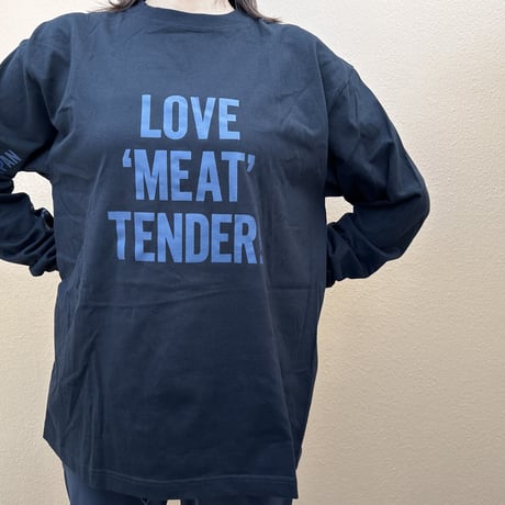 DLT13  “LONG SLEEVE TーSHIRTS” LOVE ”MEAT“ TENDER”  BLACK COLOR  ※ブルーロゴ