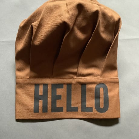 CCB2 CHEF‘S CAP   “HELLO”(ブラウンカラー)