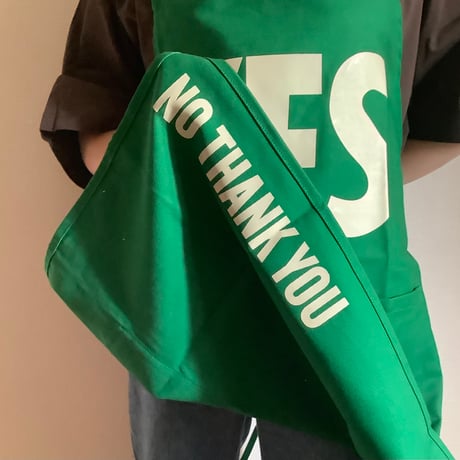 🌸新発売　WPG1 DAY USE W POCKET  APRON   YES (※裏側にNO THANK YOUのプリントがあります) BOTTLE GREEN COLOR
