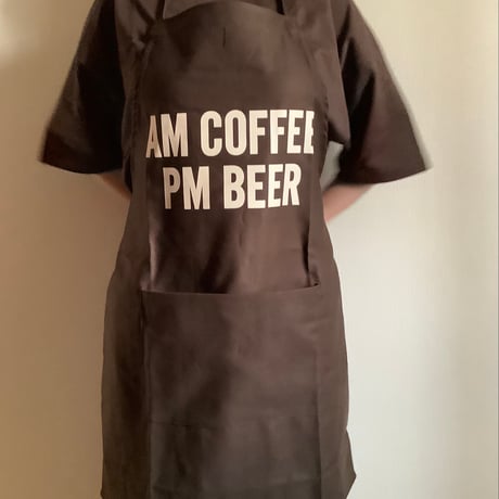 🌸[新発売] DR(DB)6   ”AM COFFEE  PM BEER “APRON (生成りロゴ)  DARK BROWN COLOR