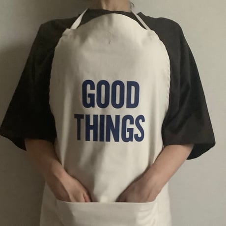 🌸[新発売] ADULT APRON 11N4  " GOOD THINGS“ ネイビー色ロゴ