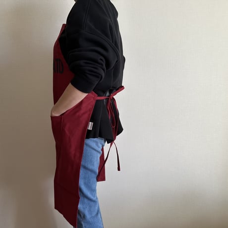 WPABD5  DAY USE W POCKET  APRON   “EGG、TOMATO AND MILK””※正面に二つのポケットがございます。BOADEAUX(ボルドー)