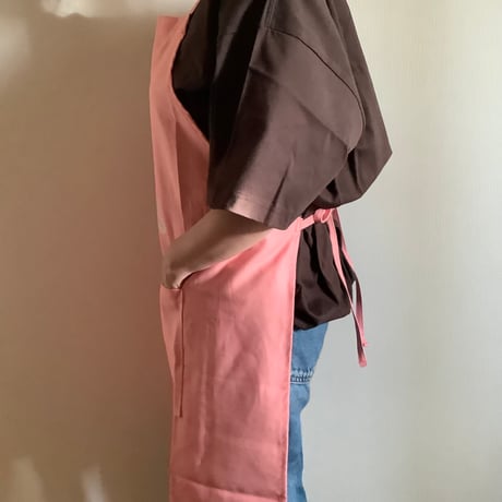 🌸[新発売] DR(PK)6  ”YES OR YES“ APRON (生成りロゴ)PINK  COLOR