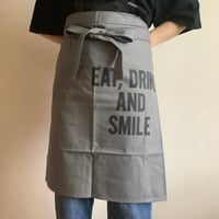LOWER WALL LONG  APRON “EAT,DRINK  AND  SMILE”(腰巻きエプロンです)