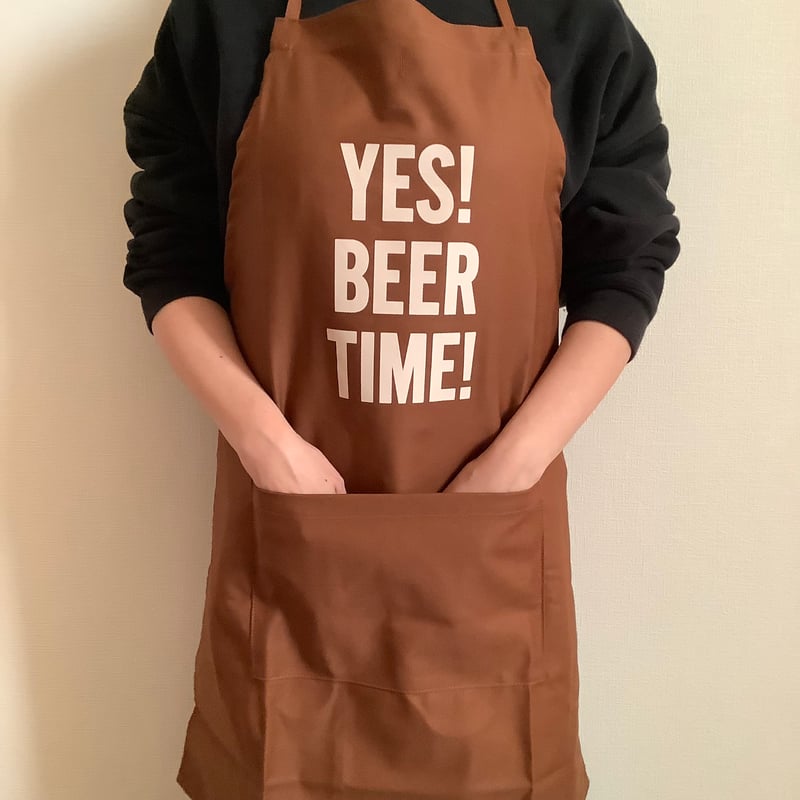 DR(BN)10 ADULT APRON YES! BEER TIME！ ※生成色ロゴ |