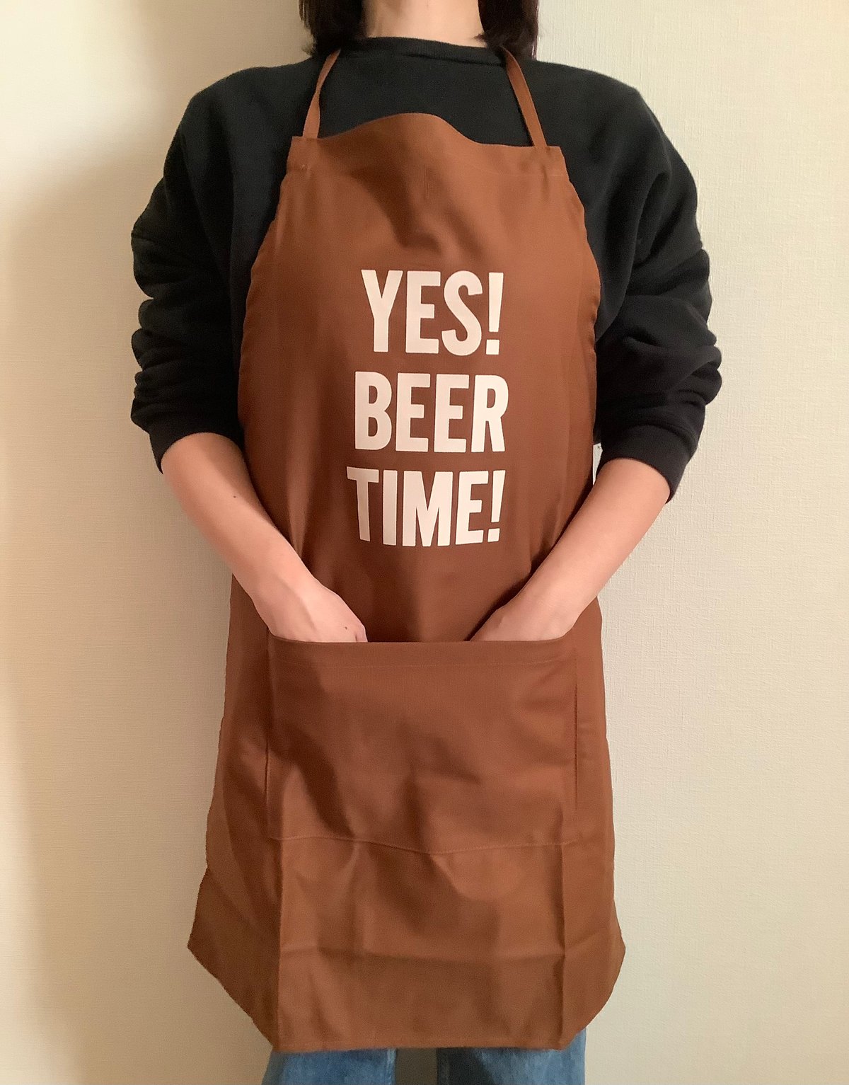 DR(BN)10 ADULT APRON YES! BEER TIME！ ※生成色ロゴ |