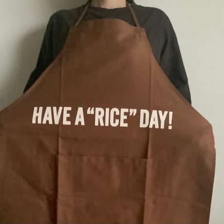 🌸新発売　DR(BN)11  ADULT APRON  HAVE A “RICE”  ※生成色ロゴ   BROWN COLOR