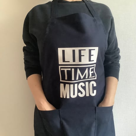 WPDN3   DAY USE W POCKET  APRON   “LIFE TIME MUSIC“  DARK NAVY