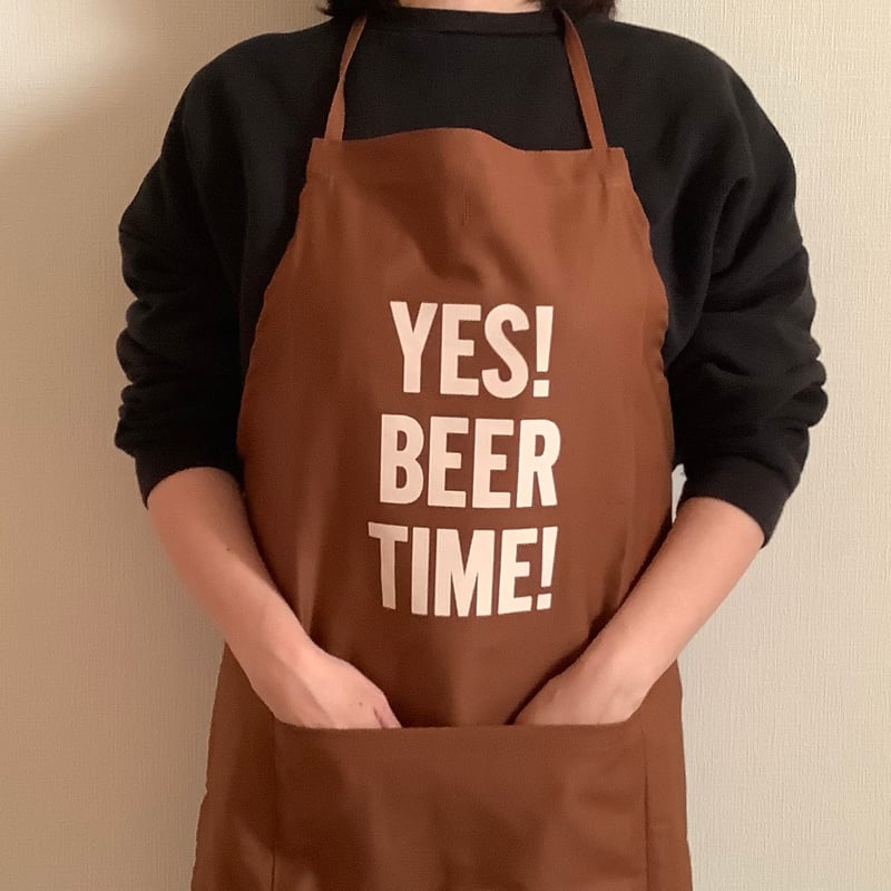 KAME BEER オリジナルエプロン 新品未使用 ADULT APRON YES! BEER TIME！ ※生成色ロゴ | DRESSSEN公
