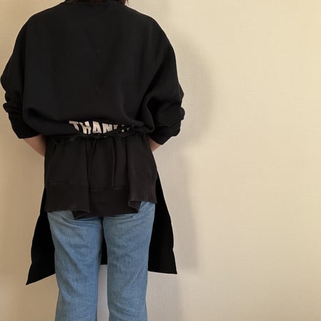 DR(BLK)3  “EAT, DRINK AND SMILE” ”APRON  BLACK COLOR ※GREYロゴ