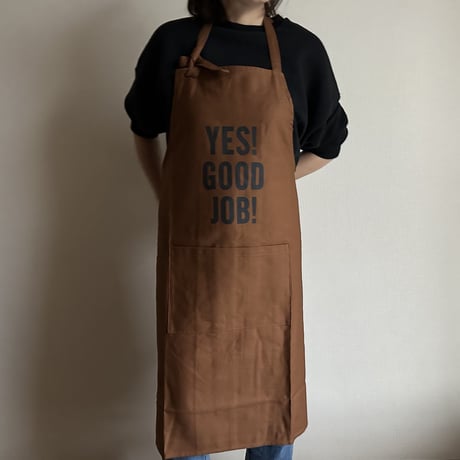 PR30 THE PROFESSIONAL APRON“ YES！GOOD JOB！” (BROWNカラー)※首紐の長さが調整できます。