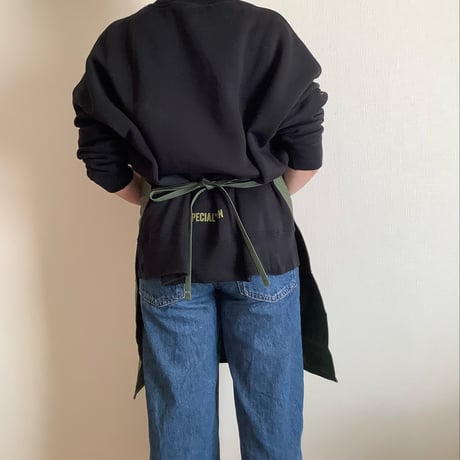 🌟再入荷しました。　DRESSSEN DR(GR)2 ”“YES！ GOOD JOB！“APRON (生成りロゴ)  GREEN  COLOR