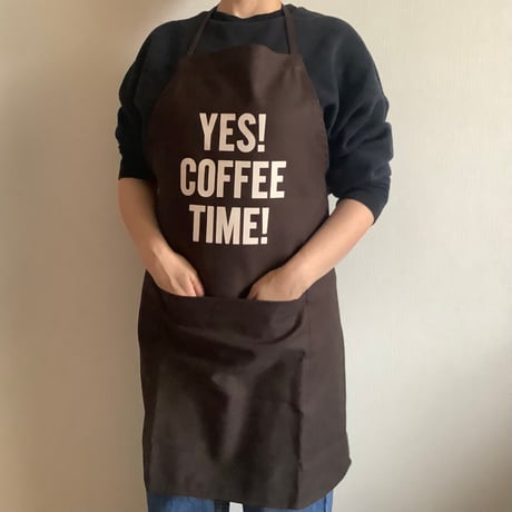 DR(DB)4“YES！COFFEE TIME！“APRON (生成りロゴ)  DARK BROWN COLOR