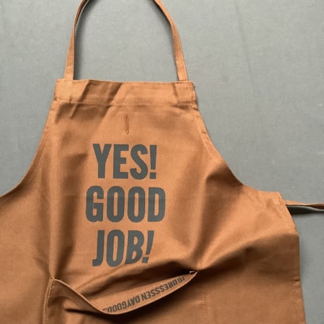 👶DRESSSEN BKDBR1 BABY KIDS APRON YES！ GOOD   JOB！(ベイビーキッズエプロンです。)  ※BROWN  COLOR