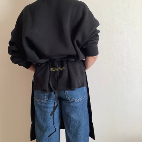 WPABLK5  DAY USE W POCKET  APRON   “MY“STORY”(BLACKCOLOR  )