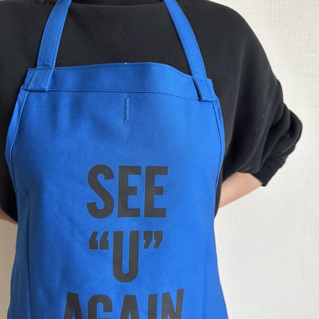 DRVBLU4 REVERSIBLE  APRON“MEAT”HAPPY/SEE  YOU AGAIN(リバーシブルエプロン)