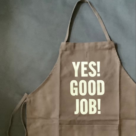 👦🧒DRESSSEN KDDB1 KIDS APRON  "YES！GOOD JOB！“(※キッズエプロンです) DARK BROWN  COLOR