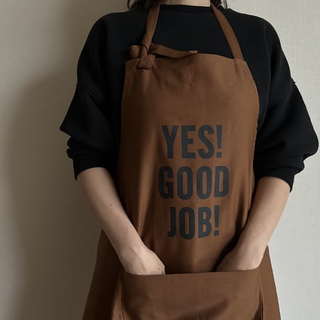 PR30 THE PROFESSIONAL APRON“ YES！GOOD JOB！” (BROWNカラー)※首紐の長さが調整できます。