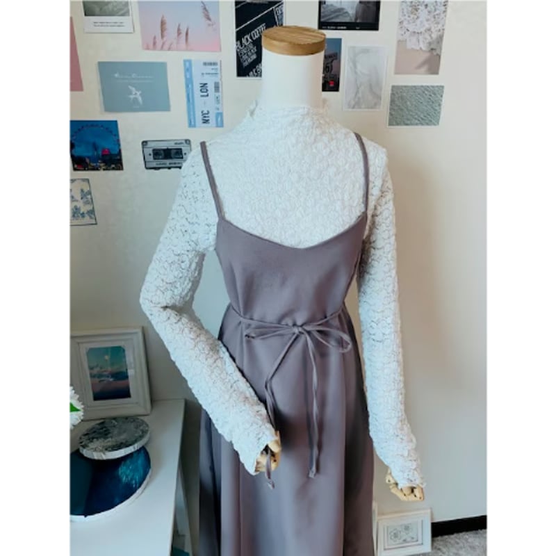 2クレープロングフレアーワンピース | 4every