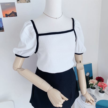 12ウェーブ配色パフTシャツ