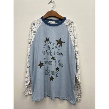 359MagentaスターグラフィックラプリントグランロンT