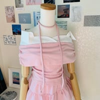4オフショルダーシャツレイヤードハフスリーブ