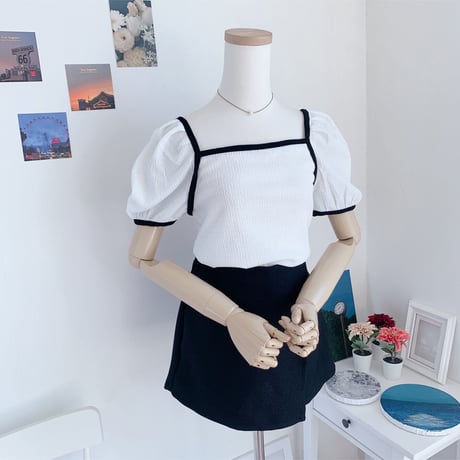 12ウェーブ配色パフTシャツ