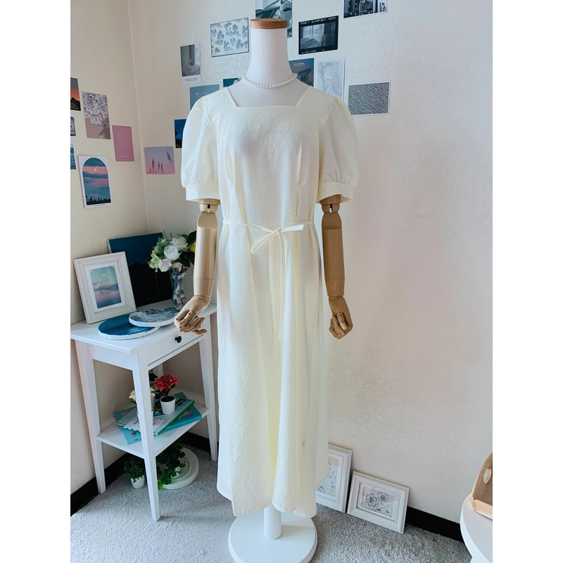 【美品】マグノリアコレクション♡スクエアネックワンピース　38 美品】マグノリアコレクション♡スクエアネックワンピース 38