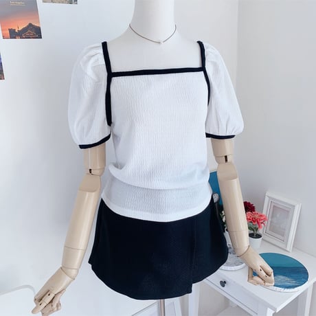 12ウェーブ配色パフTシャツ